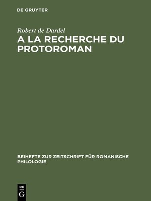 cover image of A la recherche du protoroman